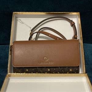 MK Jet Set Charm Large Wallet on a Chain NWT
